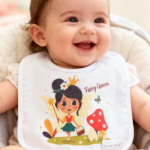baby bib fairy queen black