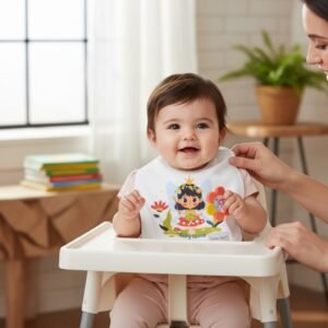 baby bib fairy queen flowers