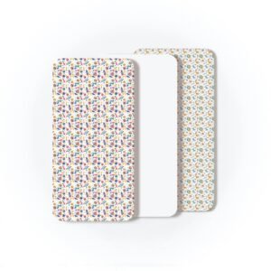 baby bed sheet pack of 3 "jungle, white & rocket"