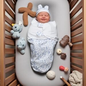 baby swaddle milky blue