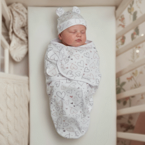 baby swaddle hearts