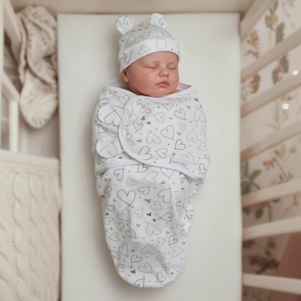 baby swaddle hearts