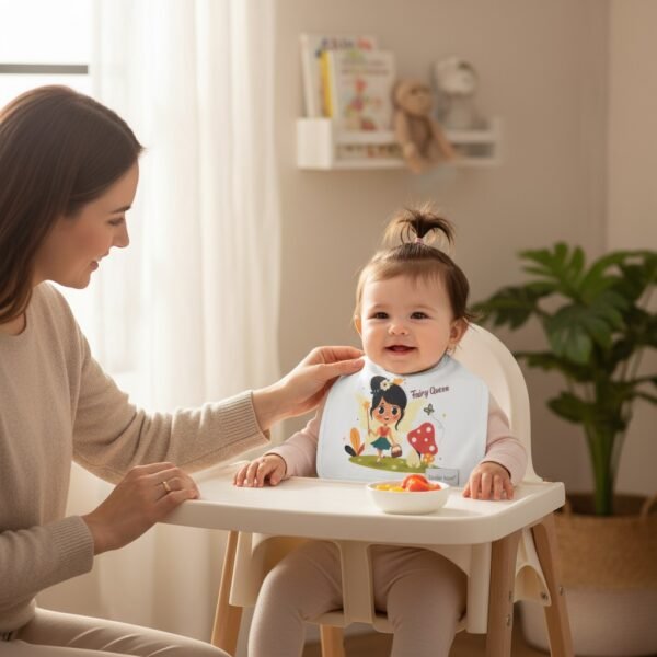 baby bib fairy queen black