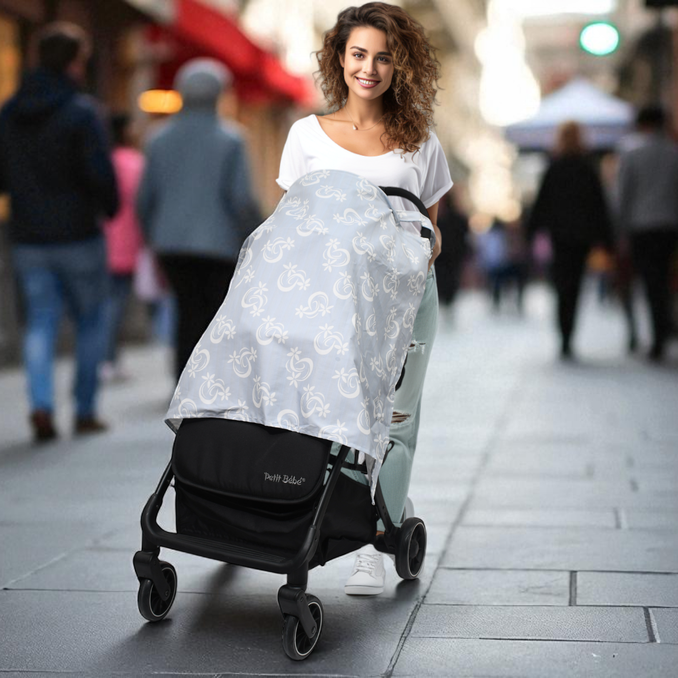 nursing cover blue with support nursing cover blue with support