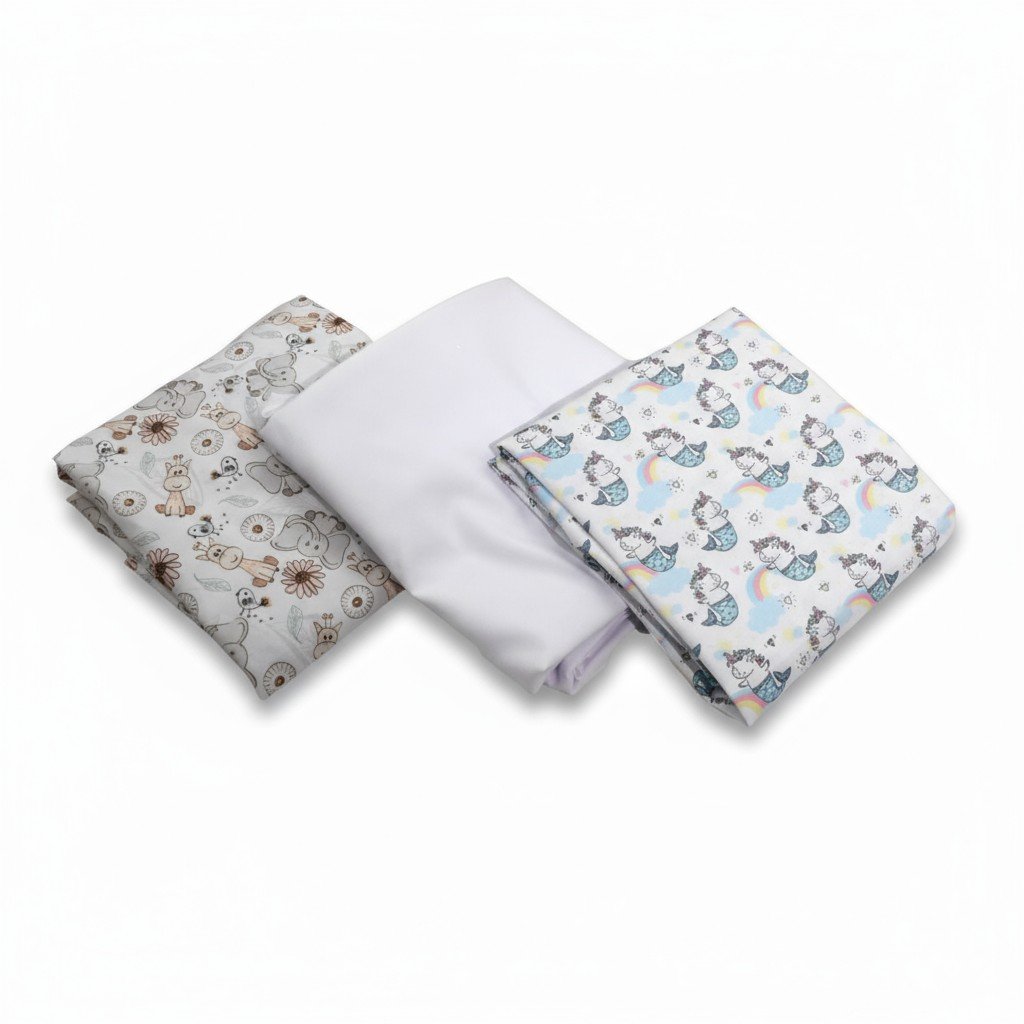 baby bed sheet pack of 3 " unicorn, white & elephant " baby bed sheet pack of 3 " unicorn, white & elephant "