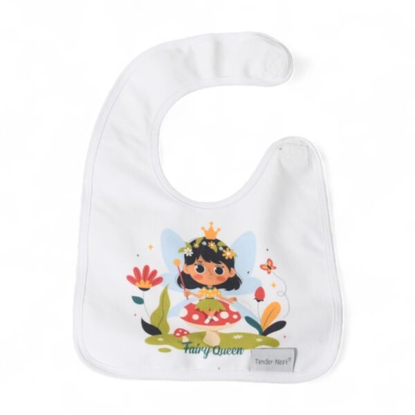 baby bib fairy queen flowers