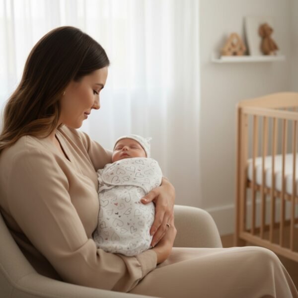 baby swaddle hearts