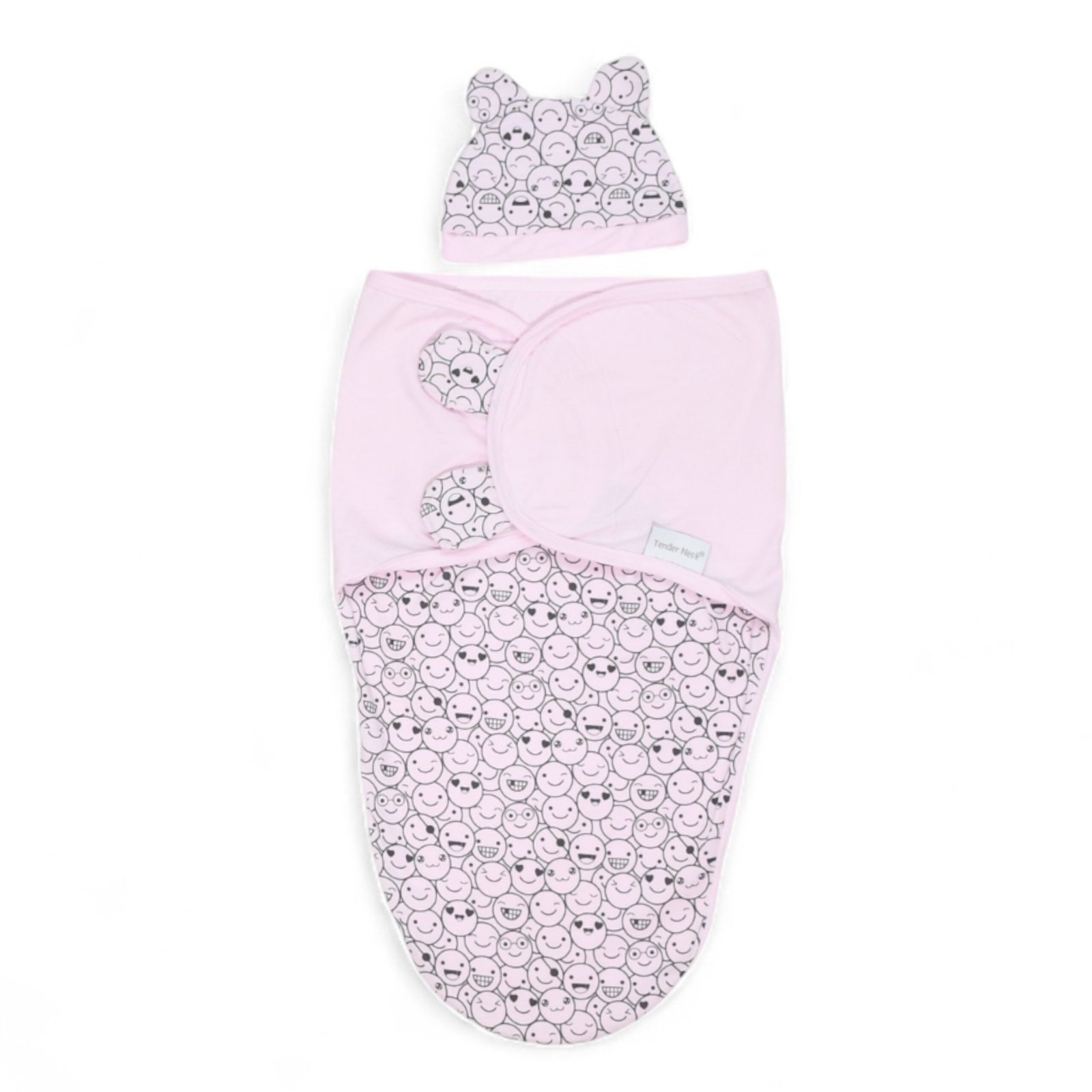 baby swaddle smiley pink