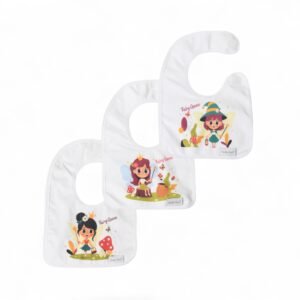 baby bib fairy queen pack of 3 " flower, red & purple "