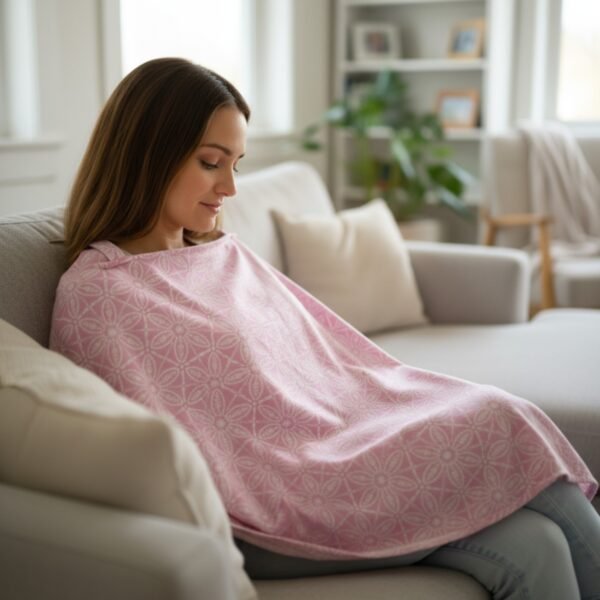 nursing cover pink with support