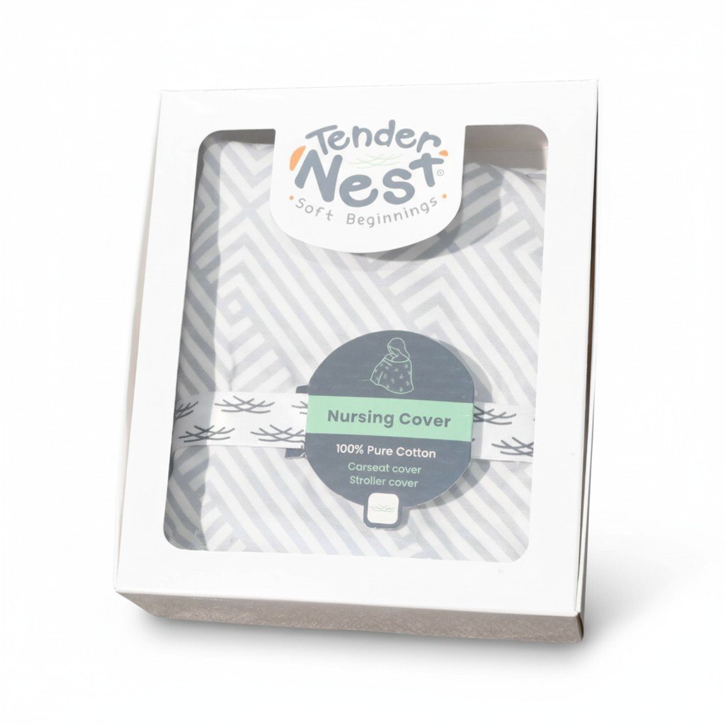 premium cotton nursing cover grey with support