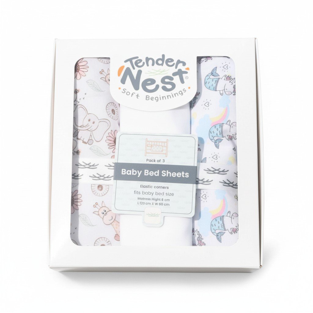 baby bed sheet pack of 3 " mermaid, white & bird " baby bed sheet pack of 3 " mermaid, white & bird "