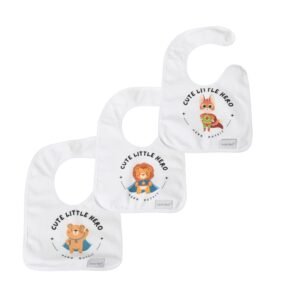 baby bib cute hero pack of 3 " bear & cat & lion"