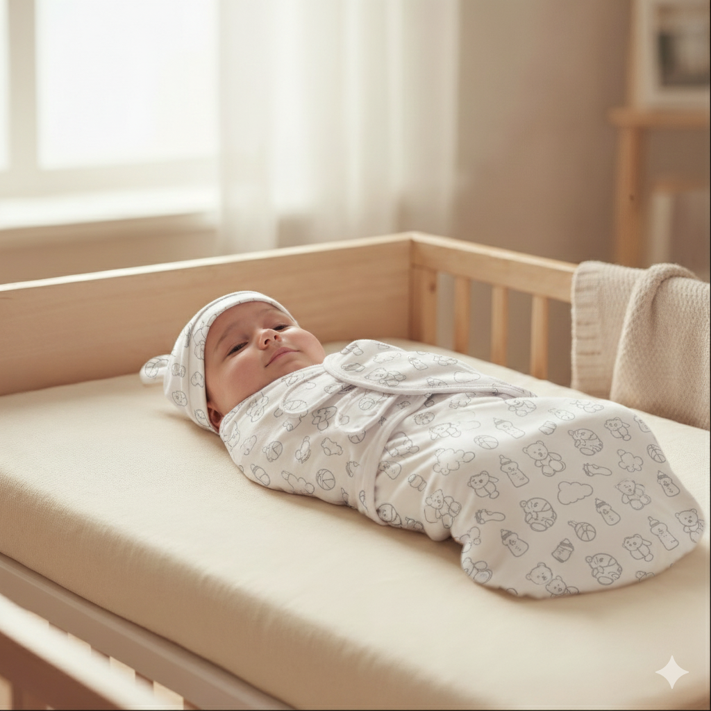 baby swaddle shower black