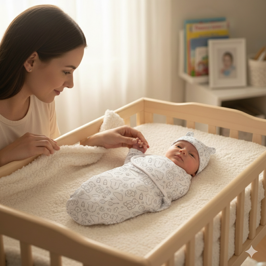 baby swaddle shower black