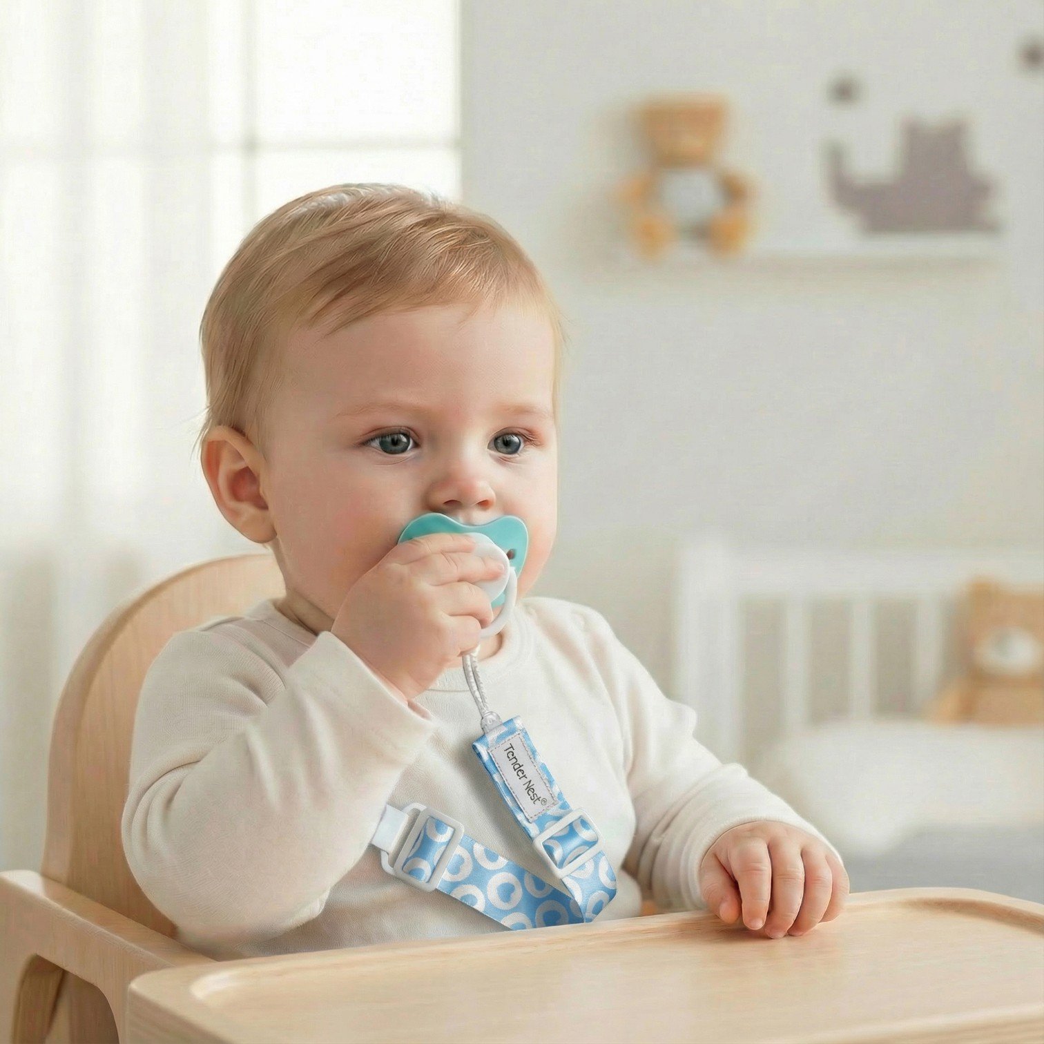 pacifier clip satin boy square (copy)