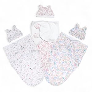 Baby Swaddle with Hat Set - Swaddle Set 1
